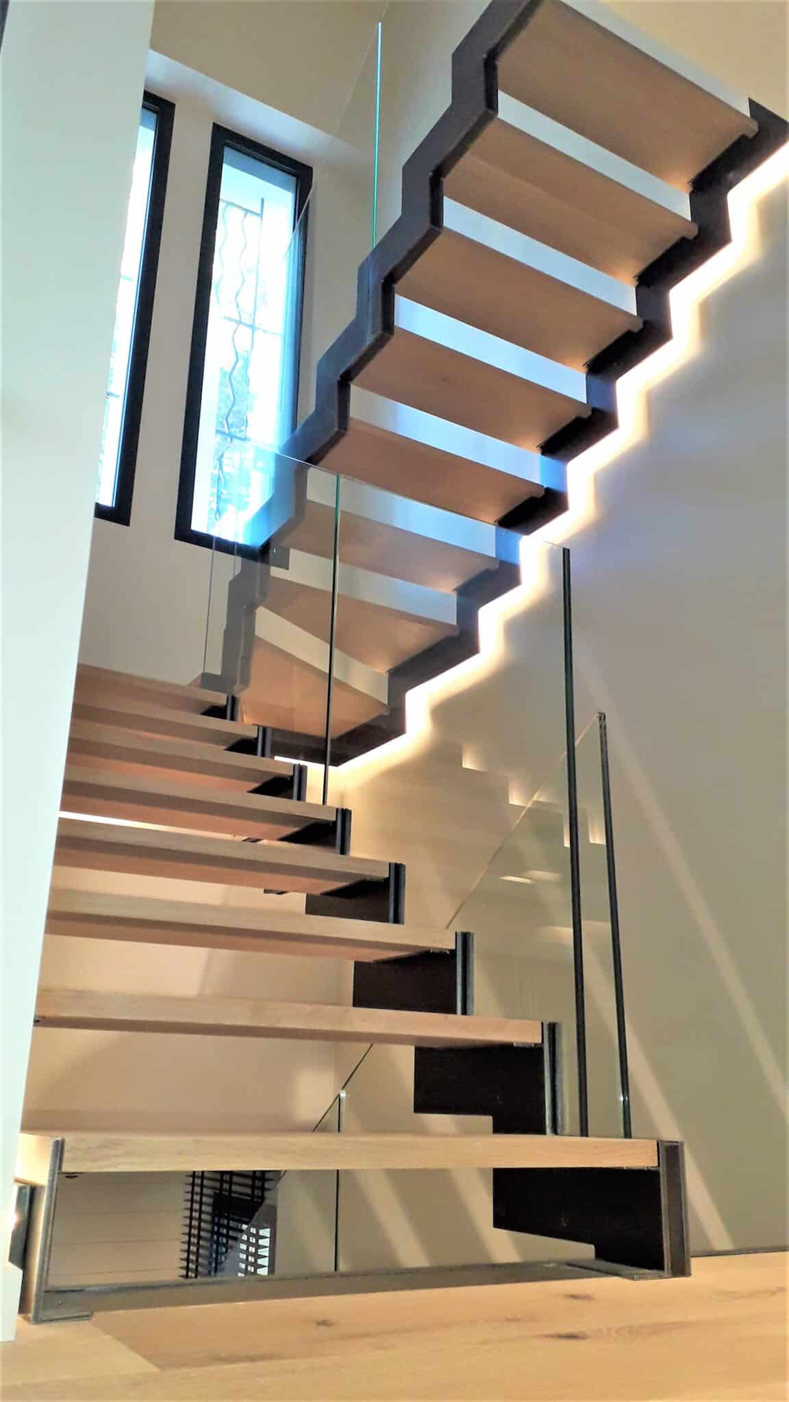 Escalier métal ZIG-ZAG © - 1/2 tournant balancé - Métal Design